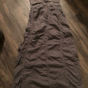 Ruched long skirt with fold over waist band